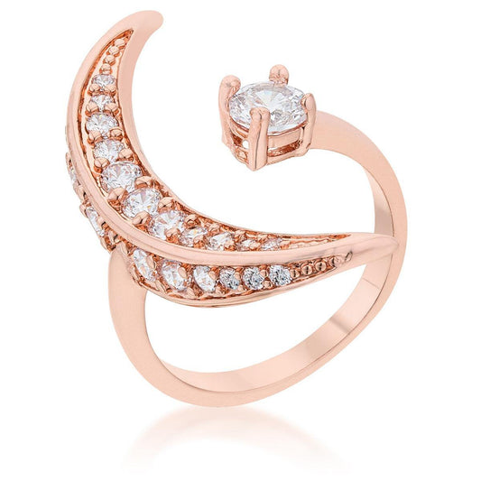 Luna .75ct CZ Rose Gold Delicate Ring - Flyclothing LLC