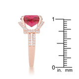 Charlene 6.2ct Ruby CZ Rose Gold Classic Statement Ring - Flyclothing LLC