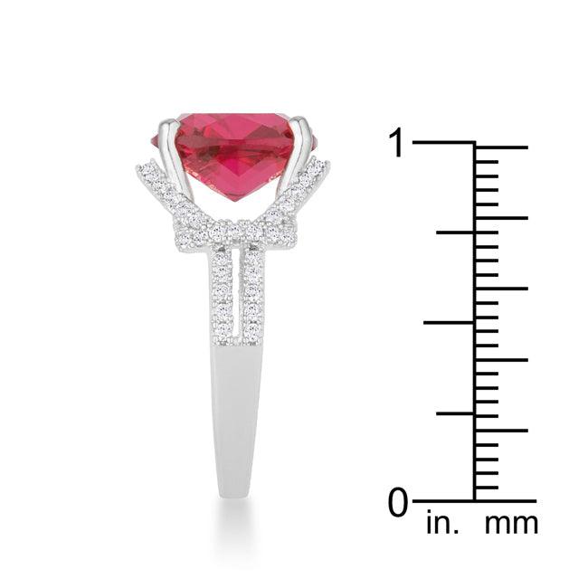 Charlene 6.2ct Ruby CZ Rhodium Classic Statement Ring - Flyclothing LLC