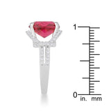 Charlene 6.2ct Ruby CZ Rhodium Classic Statement Ring - Flyclothing LLC