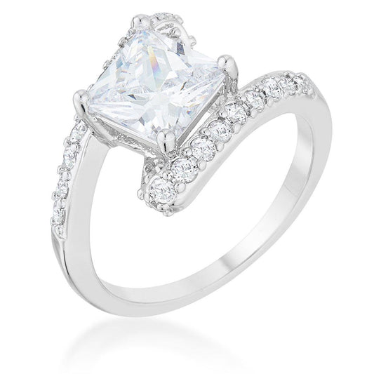 Caroline 2.3ct CZ Rhodium Statement Ring - JGI