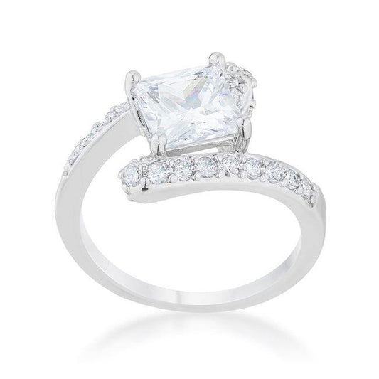 Caroline 2.3ct CZ Rhodium Statement Ring - JGI