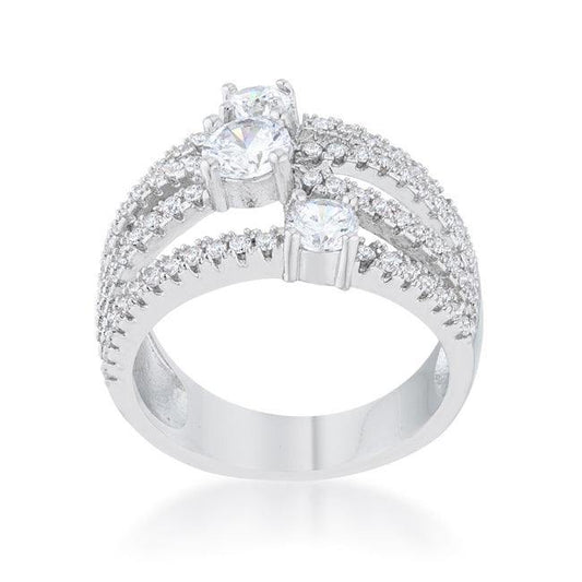 Beatrice 1.8ct CZ Rhodium Statement Ring - JGI