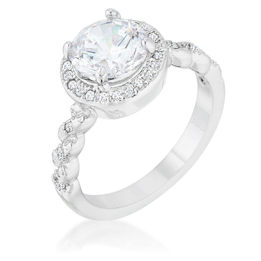 Jordana 2.2ct Clear CZ Rhodium Classic Ring - JGI