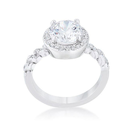 Jordana 2.2ct Clear CZ Rhodium Classic Ring - JGI