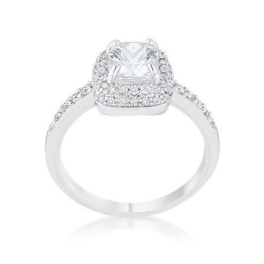 Serena 1.5ct Clear CZ Rhodium Art Deco Ring - Flyclothing LLC