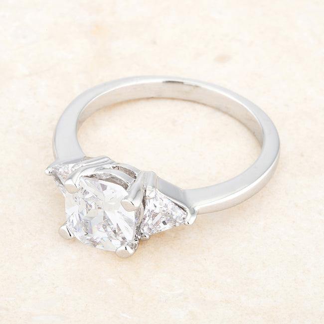 Shonda 1.8ct Clear CZ Rhodium Cushion Classic Statement Ring - Flyclothing LLC