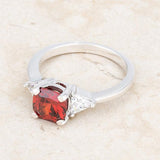 Shonda 1.8ct Ruby CZ Rhodium Cushion Classic Statement Ring - Flyclothing LLC