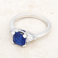 Shonda 1.8ct Sapphire CZ Rhodium Cushion Classic Statement Ring - Flyclothing LLC