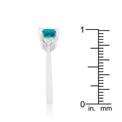 Shonda 1.8ct Aqua CZ Rhodium Cushion Classic Statement Ring - Flyclothing LLC