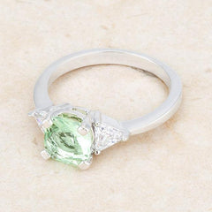 Shonda 1.8ct Peridot CZ Rhodium Cushion Classic Statement Ring - Flyclothing LLC