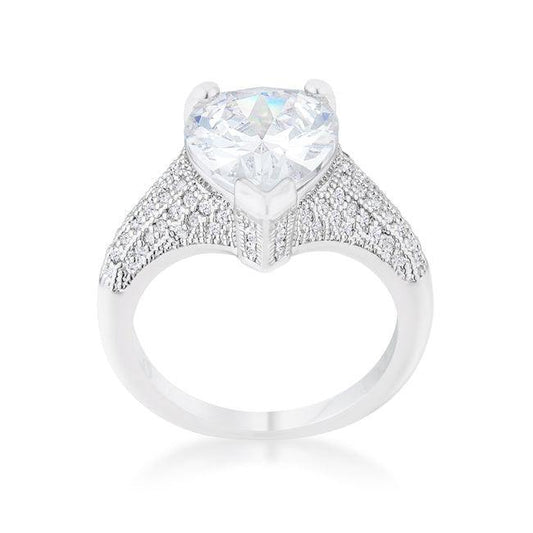 Rhyne 5.8ct CZ Rhodium Pear Cocktail Ring - Flyclothing LLC