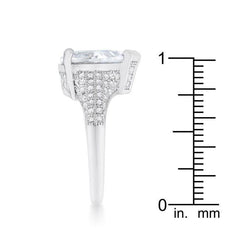 Rhyne 5.8ct CZ Rhodium Pear Cocktail Ring - JGI