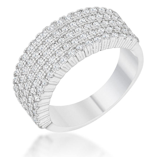 Gwen 1ct CZ Rhodium Wide Ring - JGI