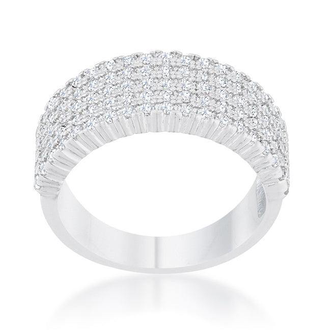 Gwen 1ct CZ Rhodium Wide Ring - JGI