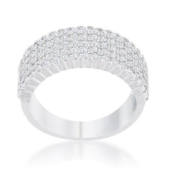 Gwen 1ct CZ Rhodium Wide Ring - JGI