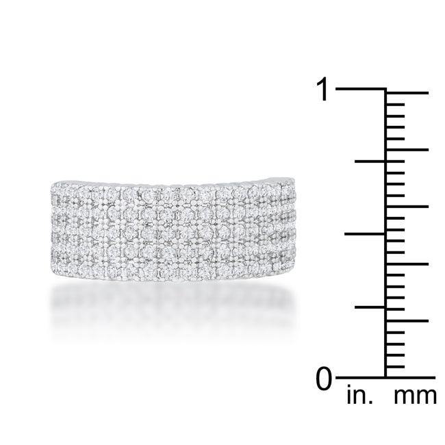 Gwen 1ct CZ Rhodium Wide Ring - JGI