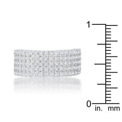 Gwen 1ct CZ Rhodium Wide Ring - JGI