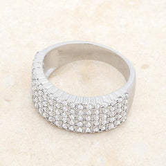 Gwen 1ct CZ Rhodium Wide Ring - JGI