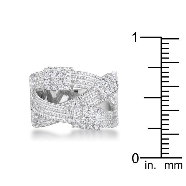 Peyton 0.36ct CZ Rhodium Wide Cable Statement Ring - Flyclothing LLC