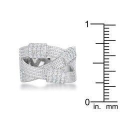 Peyton 0.36ct CZ Rhodium Wide Cable Statement Ring - Flyclothing LLC