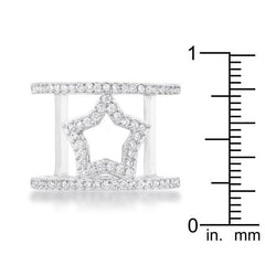 Nailey 0.75ct CZ Rhodium Star Contemporary Ring - Flyclothing LLC