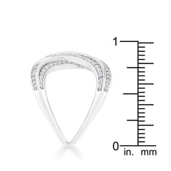 Christa 0.4ct CZ Rhodium Pave X Ring - JGI