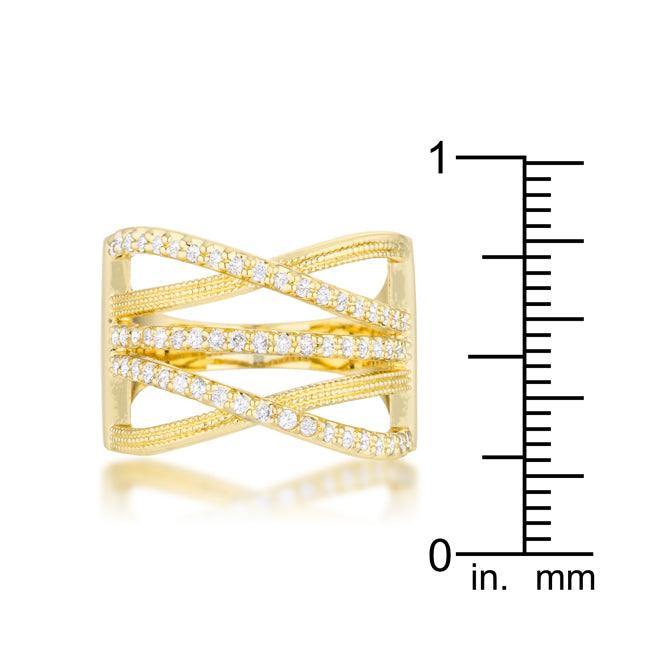 Greta 0.57ct CZ 14k Gold Wide Cocktail Cable Ring - JGI