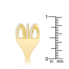 Greta 0.57ct CZ 14k Gold Wide Cocktail Cable Ring - JGI