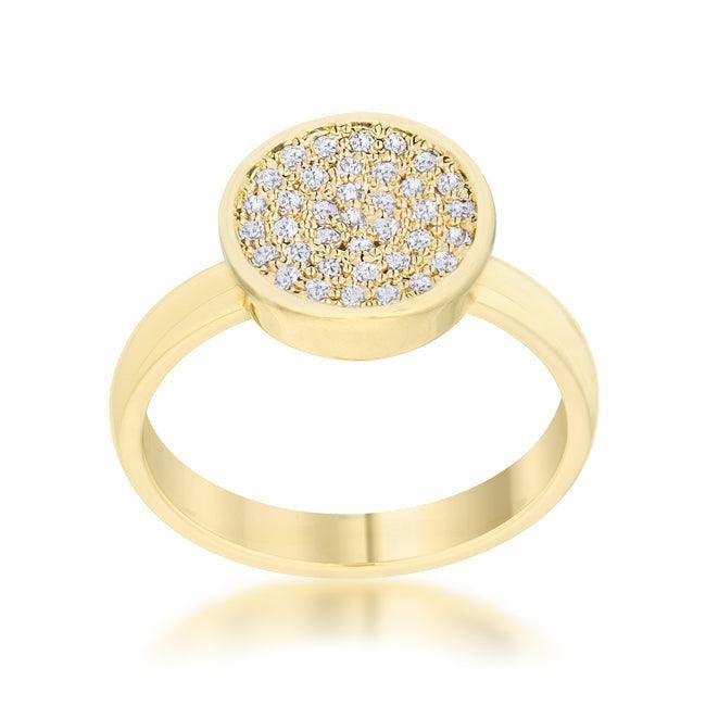 Krystal 0.2ct CZ 14k Gold Pave Circle Ring - Flyclothing LLC