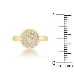 Krystal 0.2ct CZ 14k Gold Pave Circle Ring - Flyclothing LLC