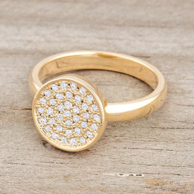 Krystal 0.2ct CZ 14k Gold Pave Circle Ring - Flyclothing LLC