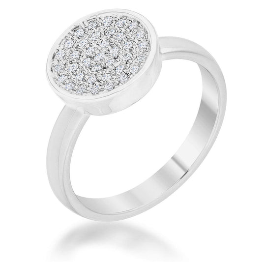 Krystal 0.2ct CZ Rhodium Pave Circle Ring - Flyclothing LLC