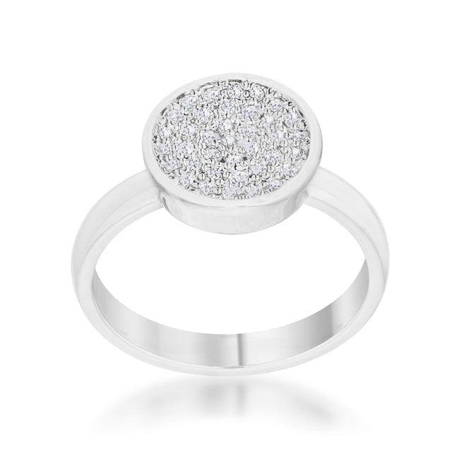 Krystal 0.2ct CZ Rhodium Pave Circle Ring - Flyclothing LLC