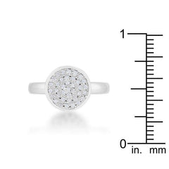 Krystal 0.2ct CZ Rhodium Pave Circle Ring - Flyclothing LLC