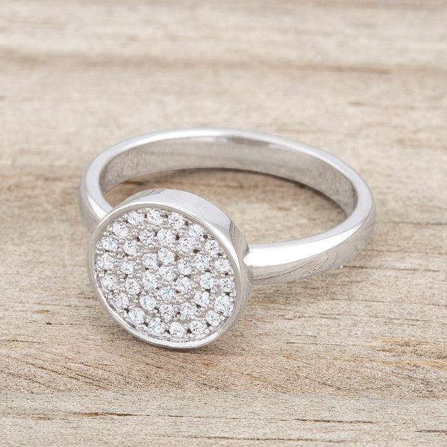 Krystal 0.2ct CZ Rhodium Pave Circle Ring - Flyclothing LLC