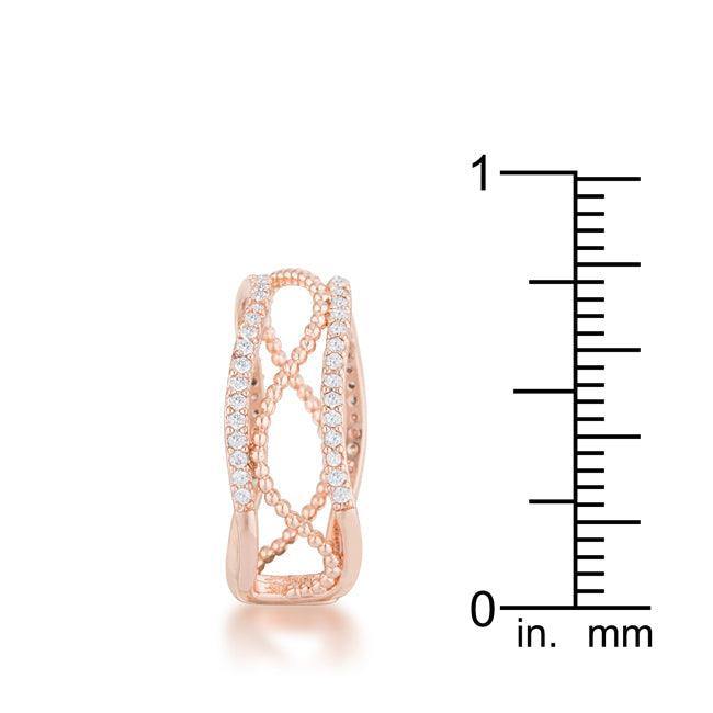 Marina 0.5ct CZ Rose Gold Abstract Cuff Ring - JGI