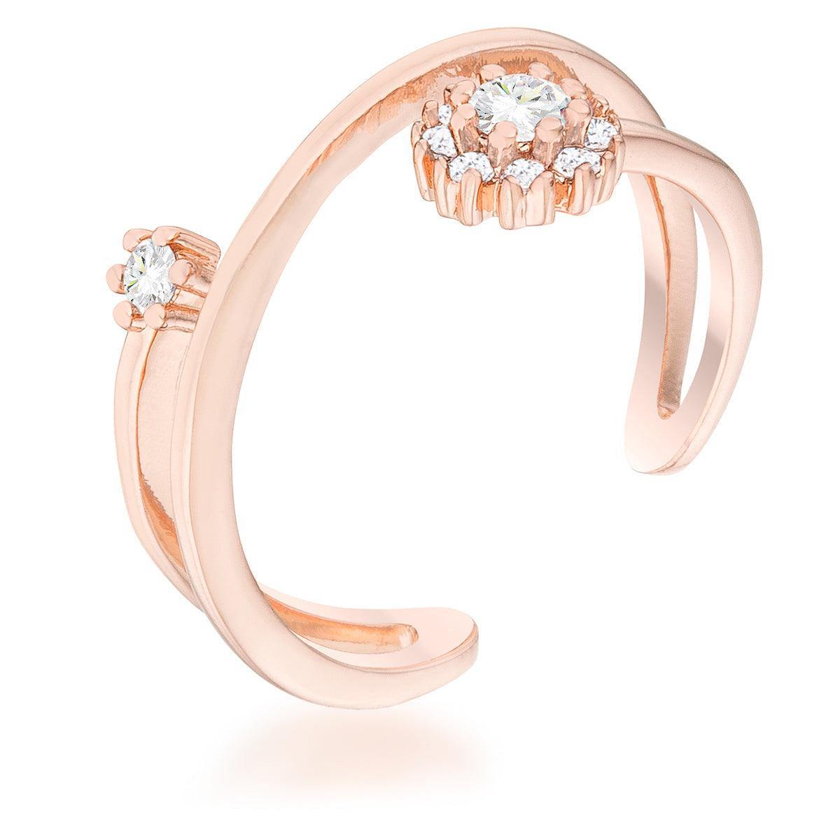 Krista 0.25ct CZ Rose Gold Abstract Wrap Ring - Flyclothing LLC