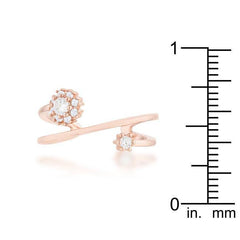 Krista 0.25ct CZ Rose Gold Abstract Wrap Ring - Flyclothing LLC