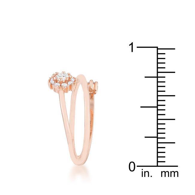 Krista 0.25ct CZ Rose Gold Abstract Wrap Ring - Flyclothing LLC