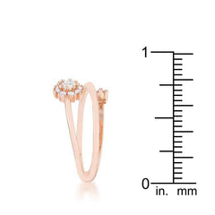 Krista 0.25ct CZ Rose Gold Abstract Wrap Ring - Flyclothing LLC