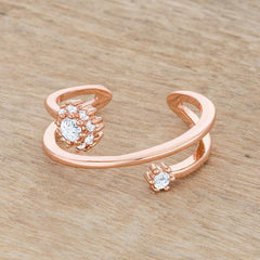 Krista 0.25ct CZ Rose Gold Abstract Wrap Ring - Flyclothing LLC