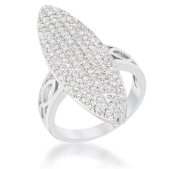 Bella 2.3ct CZ Rhodium Contemporary Cocktail Ring - JGI