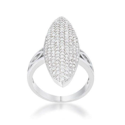 Bella 2.3ct CZ Rhodium Contemporary Cocktail Ring - JGI