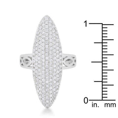 Bella 2.3ct CZ Rhodium Contemporary Cocktail Ring - JGI