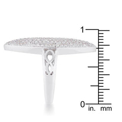 Bella 2.3ct CZ Rhodium Contemporary Cocktail Ring - JGI