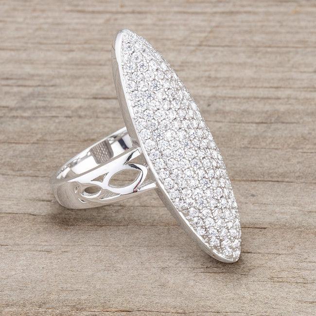 Bella 2.3ct CZ Rhodium Contemporary Cocktail Ring - JGI