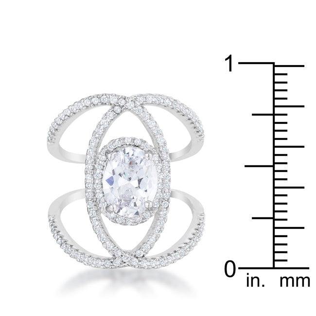 Maura 2.4ct CZ Rhodium Contemporary Cocktail Ring - Flyclothing LLC