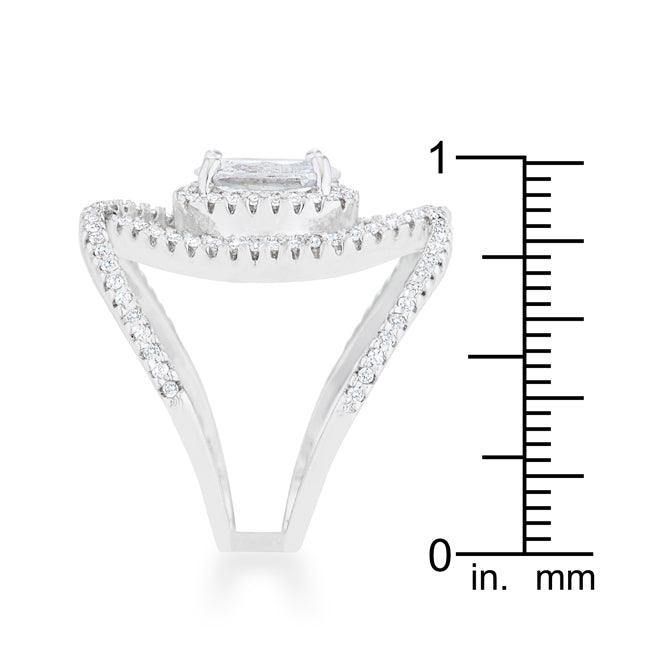 Maura 2.4ct CZ Rhodium Contemporary Cocktail Ring - Flyclothing LLC