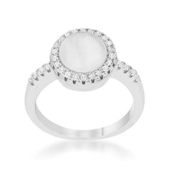 Patricia 0.3ct CZ White Cats Eye Rhodium Classic Ring - Flyclothing LLC